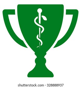 Medical Cup vector icon. Style is flat symbol, green color, rounded angles, white background.