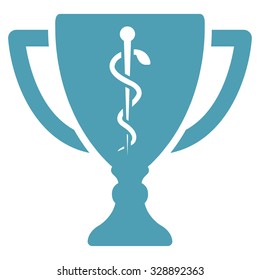 Medical Cup vector icon. Style is flat symbol, cyan color, rounded angles, white background.