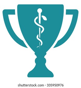 Medical Cup vector icon. Style is flat symbol, soft blue color, rounded angles, white background.