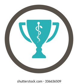 Medical Cup vector icon. Style is bicolor flat rounded symbol, grey and cyan colors, rounded angles, white background.