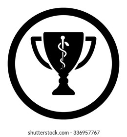 Medical Cup vector icon. Style is flat rounded symbol, black color, rounded angles, white background.