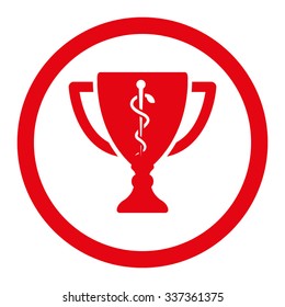 Medical Cup vector icon. Style is flat rounded symbol, red color, rounded angles, white background.