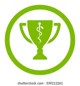 Medical Cup vector icon. Style is flat rounded symbol, eco green color, rounded angles, white background.