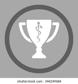 Medical Cup vector icon. Style is bicolor flat rounded symbol, dark gray and white colors, rounded angles, silver background.