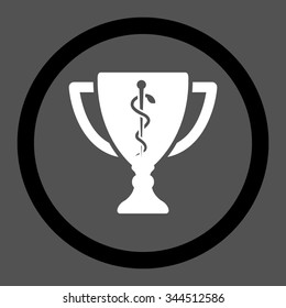 Medical Cup vector icon. Style is bicolor flat rounded symbol, black and white colors, rounded angles, gray background.