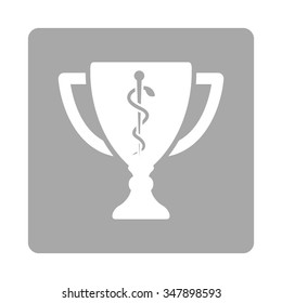 Medical Cup vector icon. Style is flat rounded square button, white and silver colors, white background.