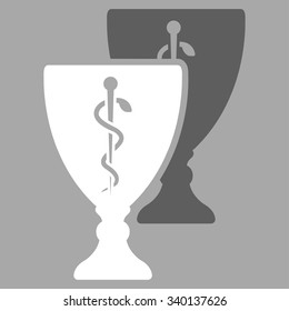 Medical Cups vector icon. Style is bicolor flat symbol, dark gray and white colors, rounded angles, silver background.