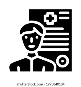 medical data client information kyc glyph icon vector. medical data client information kyc sign. isolated contour symbol black illustration