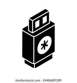 Medizinische Daten-USB-Design der isometrischen Vektorgrafik, medizinisches und gesundheitsbezogenes Symbol