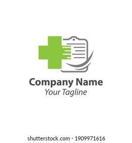 Medical data vector logo template. This design use stethoscope symbol. Suitable for hospital or health business.