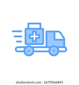 Medical Delivery Icon blue Vector Illustration