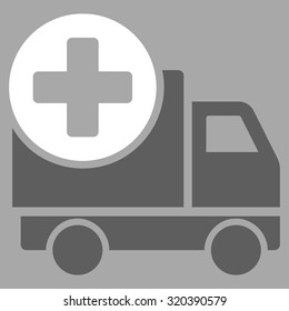Medical Delivery vector icon. Style is bicolor flat symbol, dark gray and white colors, rounded angles, silver background.