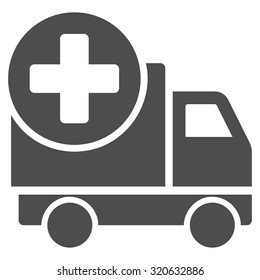 Medical Delivery vector icon. Style is flat symbol, gray color, rounded angles, white background.