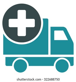 Medical Delivery vector icon. Style is bicolor flat symbol, soft blue colors, rounded angles, white background.