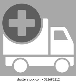 Medical Delivery vector icon. Style is bicolor flat symbol, dark gray and white colors, rounded angles, silver background.
