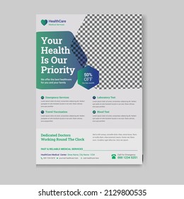 Medical and dental a4 flyer tempalte design 