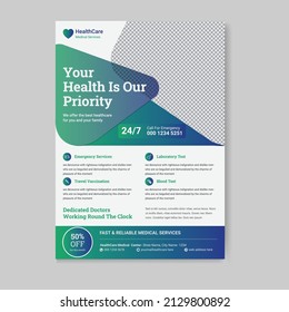 Medical and dental a4 flyer tempalte design 