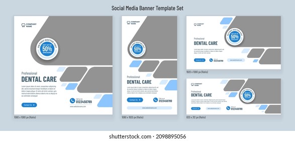 Medical Dental Care Banner Social Media Post Template Or Flyer Design