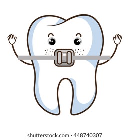 Medical dental care cartoon isolated flat icon, vector illustration.
