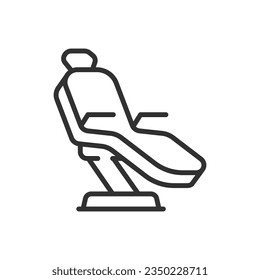 Medical dental chair, linear icon. Line with editable stroke