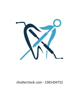 medical dental clinic dentist logo design vector template illustration
