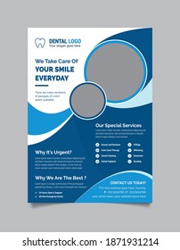 Medical dental flyer design template. Dental poster template  for medical