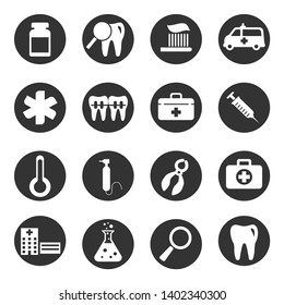Medical and dental icons set.