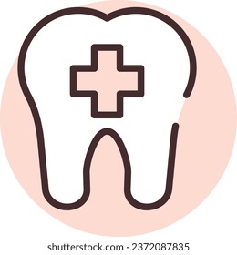 Seguro médico dental, ilustración o icono, vector sobre fondo blanco.