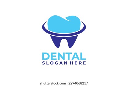 Medical dental teeth orthodontic logo design vector template