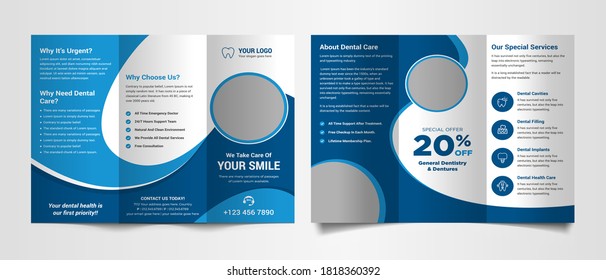 Medical, dental trifold brochure template