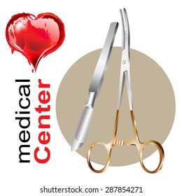 Medical design elements on white background. Vector illustration