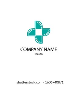 Medical design logo with cross elements