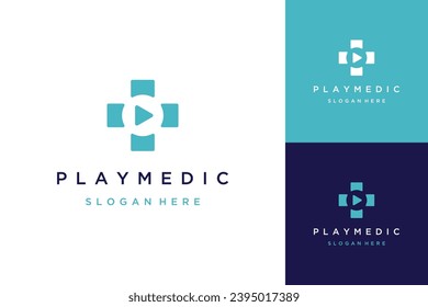 medical design logo, or play button with a plus sign