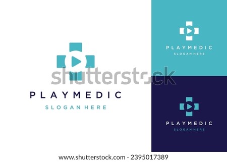medical design logo, or play button with a plus sign