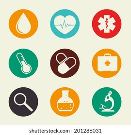 Medical design over beige background, vector illustration