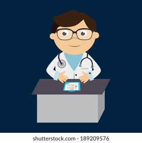 Medical design over blue background ,vector illustration