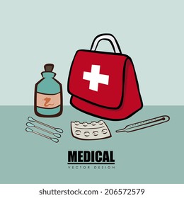Medical design over blue background, vector illustration