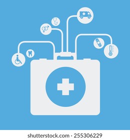 Medical design over blue background, vector illustration.