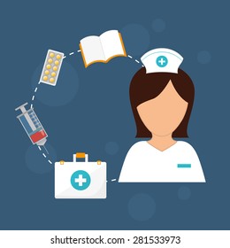 Medical design over blue background, vector illustration.