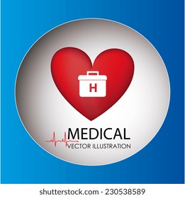 Medical design over blue background,vector illustration