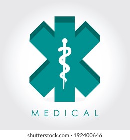 Medical design over gray background, vector illustration