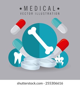 Medical design over gray background, vector illustration.