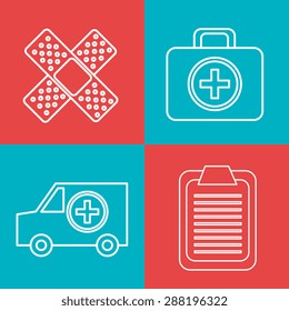 Medical design over multicolored background, vector illustration.