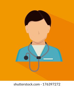 medical design over  orange background vector illustration  