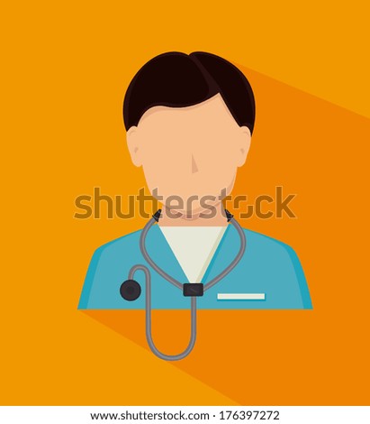 medical design over  orange background vector illustration  