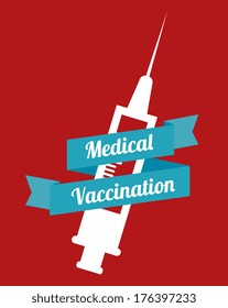 medical design over  red background vector illustration  