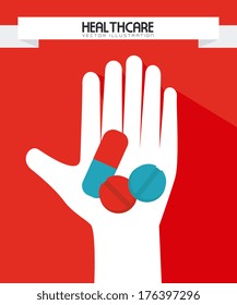 medical design over red   background vector illustration  