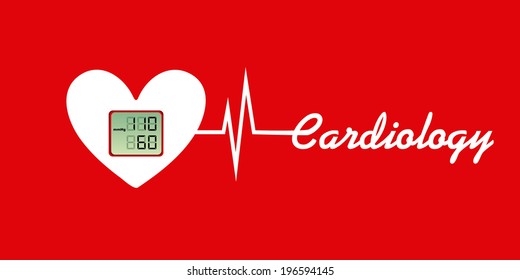 Medical design over red background, vector illustration