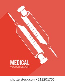 Medical design over red background, vector illustration