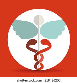 Medical design over red background, vector illustration